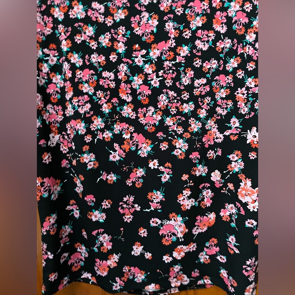 Calvin Klein CK Women's Floral Pleat Neck Cami Camisole w Hardware Blouse Top L - Picture 4 of 14